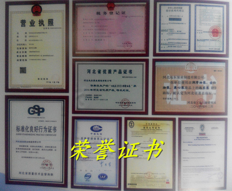 遠東泵業資質 遠東泵業資質